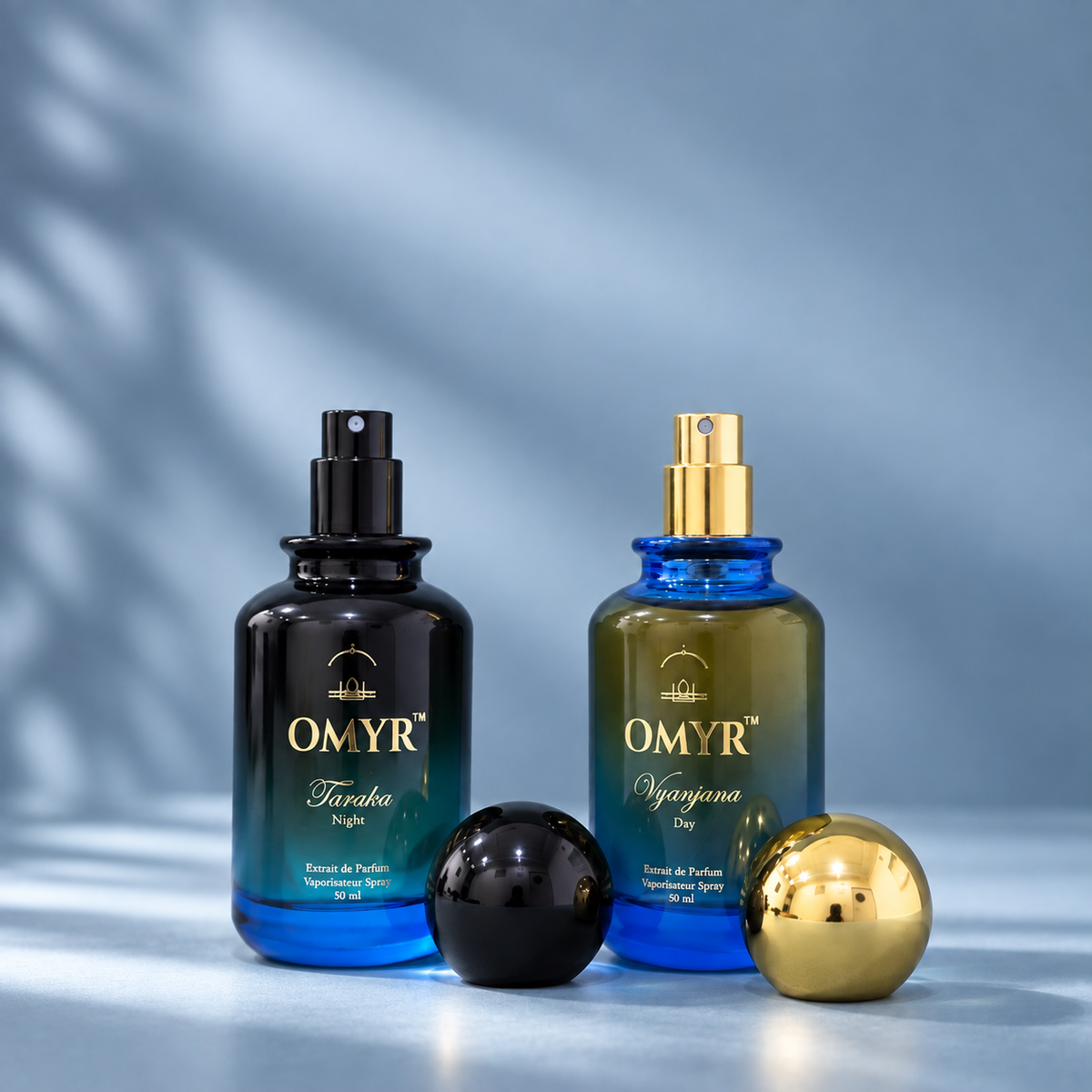 OMYR Sapphire Collection perfume duo with Vyanjana and Taraka